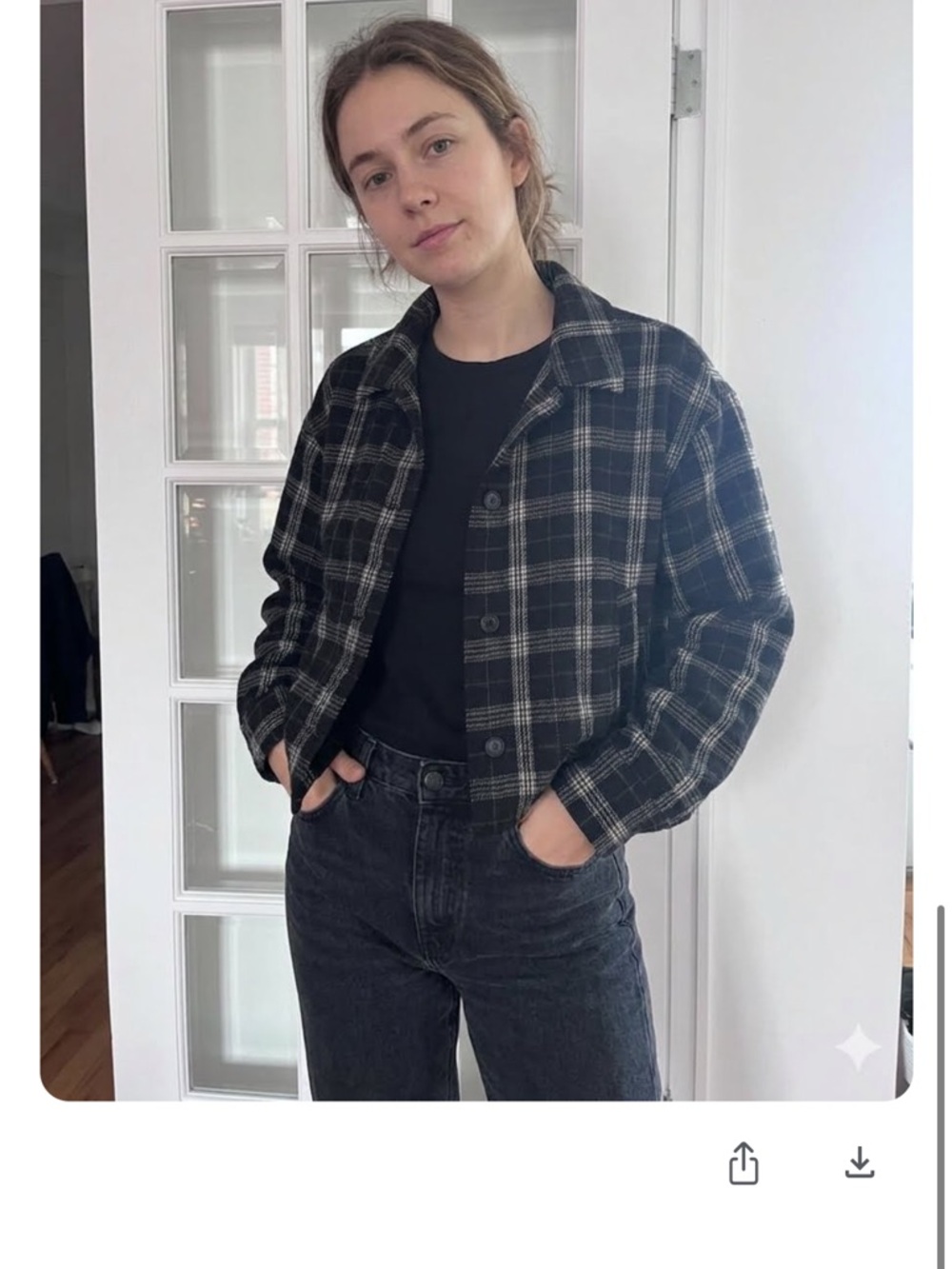 Divided Black Plaid Button-Front Jacket